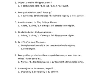 Bienvenue_chez_les_Chtis (le film) : questionnaire