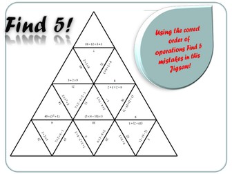 BIDMAS Order of Operations Find 5
