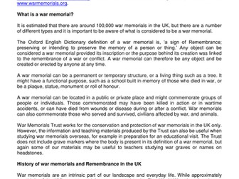 Teachers' information about war memorials