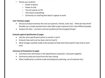 AQA Controlled Assessment Electronics Helpsheets