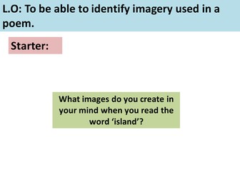 Imagery used in the poem 'Island Man'