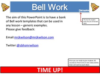 Simple Bell Work Ideas
