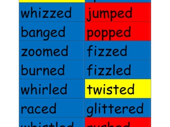 ed endings - firework verbs