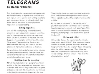 Short Telegram Poems: Creative Writing Lesson