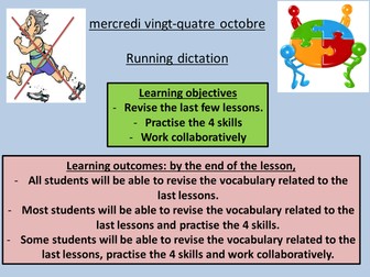 Running dictation and peer-assessment