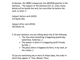 Word Order Notes Page