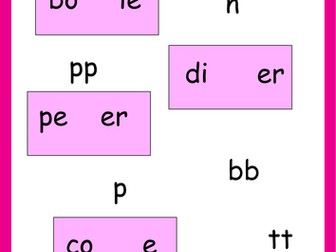 Double and single consonant bingo