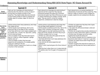Northumberland science assessment grids - Year 5