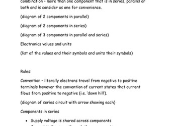 A level Physics Electric Circuits brief runthrough