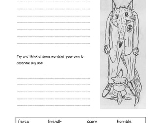 Little Wolf: Adjectives. Describing Big Bad Wolf.