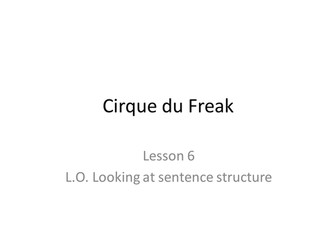 Darren Shan Cirque du Freak series of lessons