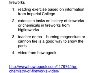 Fireworks lesson