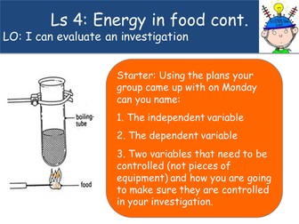 Energy in Food Investigation