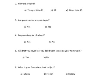 Terrible Questionnaire