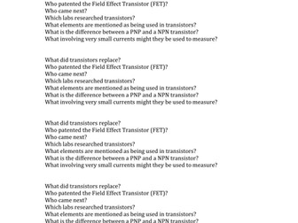 lesson on transistors for OCR
