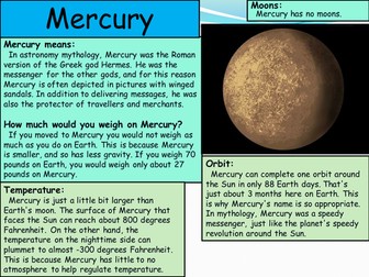 The Planets and Solar System - Posters + Table