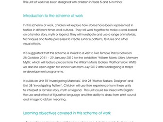KS2 ART Unit 5C: Talking Textiles (William Morris)