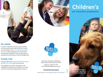 Blue Cross  Pet resources - school talks about responsible pet care