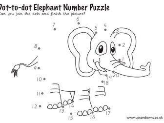 Dot-to-dot elephant number puzzle