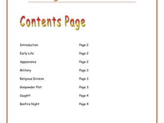 Non-chronological report about Guy Fawkes