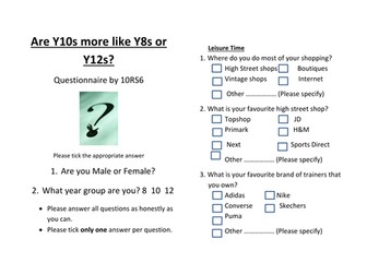 Maths Questionnaire
