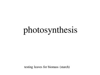 Testing a leaf for starch