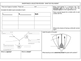 9A Inheritance and Selection review
