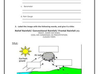 Weather Assessment KS3: lower to middle ability