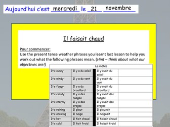 Imperfect tense weather intro
