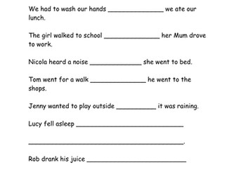Time Connectives (KS1) IWB and Worksheets