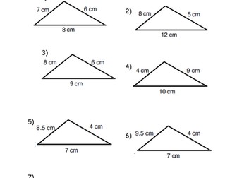 ASA, SAS and SSS construction worksheets