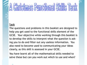 Planning Christmas Function Skills Task