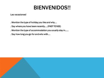 AQA spanish Las vacaciones Coursework 1st paragrap