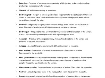 ASAtom Structure and Mass Spectrometry Definitions