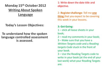 Spoken Language Study Lesson 9 writing analysis