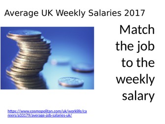 Match the job to the salary UPDATED!!