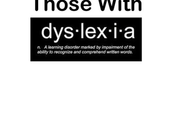 Supporting Those With Dyslexia Booklet