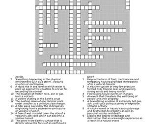 Natural hazards crossword