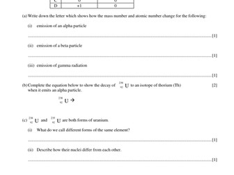 GCSE radioactivity question and answers