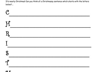 Christmas Literacy activities