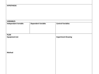 Science investigation writing frame