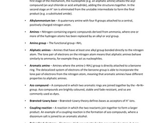 A2 Amines - Definitions