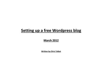 Wordpress blog set up