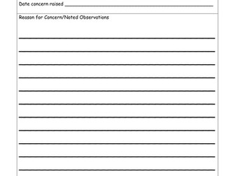 SEN Record of Concern form