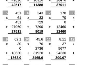 worksheet generator -multiply using compact method