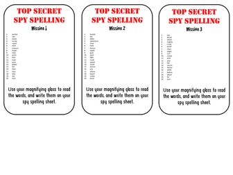 Spy Spelling - end of phase 3 phonics activity