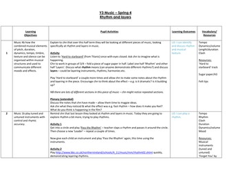 Year 3 music plan Rhythm and layers