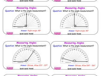 Quiz Quiz Trade - Measuring Angles activity