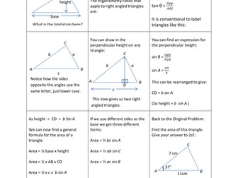 The Area of a Triangle Using Sine