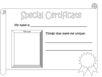 I Am Special Certificate